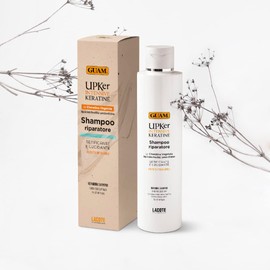 Guam, UPker Intensive Keratin Repairing Shampoo with Vegetable Keratin, Silky Tension and Shiny Shampoo for All Hair Types, Made in Italy, 200 ml Pack