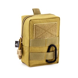 Little Fire Craft Molle Pouch Tactical Compact Water-Resistant Military Utility EDC Pouch Bag Camping Gear Waist Pack (Tan)