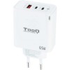 TOOQ TQWC-GANQC2PD65WT - 3-Port Wall Charger with GaN Technology, 2