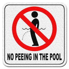 Aquatic Custom Tile Vinyl Depth Marker Decal 6X6 No Peeing in Pool (with Image) 4 inch Font