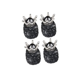 Totority 4pcs Diamond Car Tire Cap Wheel Stem Cap Shining Car Accessories Universal Fitment