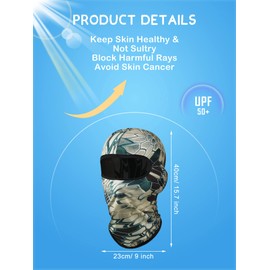 12 pasamontañas de protección solar para la cara completa, protección UV, para deportes al aire libre, Camouflage Color, Talla única