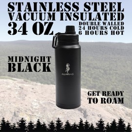 Aquapelli Water Bottle Midnight black 34 oz