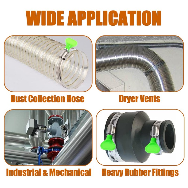 ISPINNER 4pcs 1.5 Inch Key Hose Clamp, Bandwidth 12mm Thumb