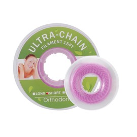 faruijie Colourful Elastic Power Chain for Braces Dental Orthodontic Powerchains 3 Sizes Ortho Rubber Band(Continuous,Purple 28#)