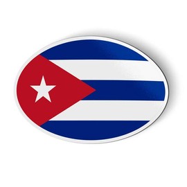 Stickers and Tees Cuba Flag Oval - Magnet for Car Fridge Locker - 5.5"