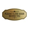 Victorian Please Close Door Behind You Sign - Brushed Gold