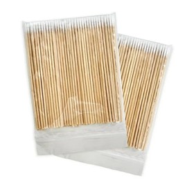 2.8 Inch Precision Tip Cotton Swabs with Wooden Sticks, Pointed Tip Cotton Swabs For Ear & Gun Cleaning Tools, Makeup Remover (200 PCS)