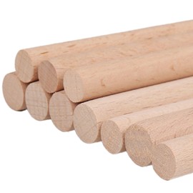 ALBO 1/2" x 48" Wooden Dowel Rods Set - 10 Pack Birch Natural Long Thin Craft Sticks Joinery Curtain Holders Toys Hardwood Smooth Finish Universal Material DIY Decor Bulk Professional