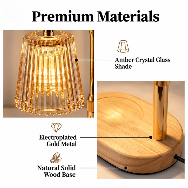 Dimmable Candle Warmer Lamp, Flameless Electric Wax Warmer for Scented