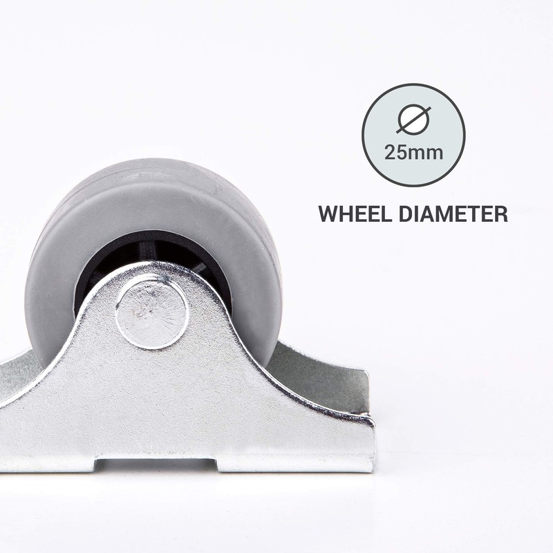 (Pack of 4) 25 mm Small Wheel Castors Rubber Casters