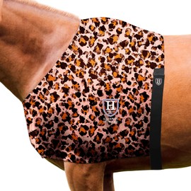 Harrison Howard Horse Stretchy Shoulder Guard Anti Rub Bib for Horse Classic Leopard L