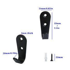 Ymaiss 10Packs Stainless Steel Hooks for Hanging, Heavy Duty Wall Hooks, Coat Hooks, Single Robe Hook, Bathroom Towel Hooks, Key Hooks for Bathroom, Kitchen,etc(Black U Shaped Small 3mm Thickness)