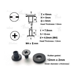 Mini Metal Belt Black Clips for Leather Kydex Holster Sheath Attachments Knife Sheaths Knife & More (2pcs Clips with 4pcs Screws)