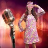 MRYUWB - Vestido disco de 70s, Disfraces para mujeres, collar,