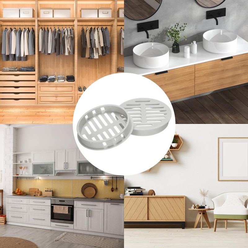sourcing map 10Pcs 60mm/2.4in Air Vents Circular Soffit Vents, Light
