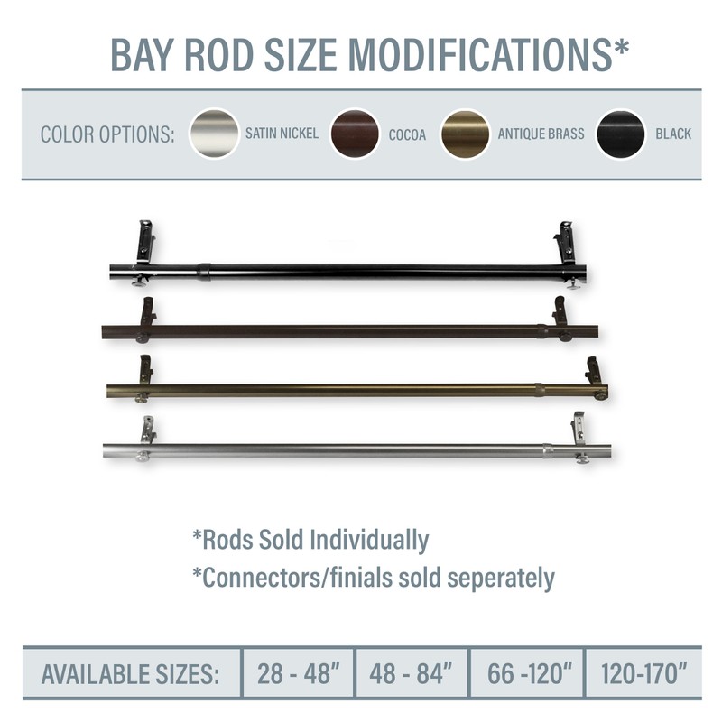 A&F Rod Décor - Bay Window Single Curtain Rod Modification