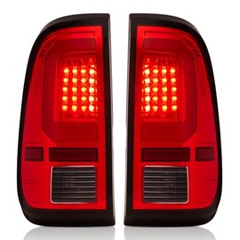 LED Tail Lights Assemble Compatible with1997-2003 Ford F150 1999-2007 Ford F250 F350 Superduty Driver and Passenger Side, Red