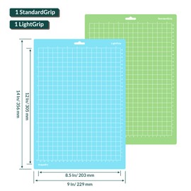 WISYOK 12x8.5 Inch Cutting Mats for Cricut Joy Xtra, 2-Pack Reusable Adhesive Mats (Standard, Light Grip) for Crafts, Quilting, Sewing