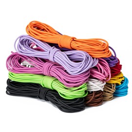 Aegero Elastic Bungee Cord, 1/4" x 25' Heavy Duty Bungie Cord,Kayak Stretch String Rope,Black Shock Cords,for DIY Projects,Kayak Strap Tarp Tie Down Canopy Boating Camping Tent Crafting Patio