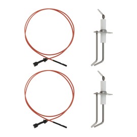 MOOTVGOO 2 Pack 62-24164-01 Furnace Burner Ignitors Repalcement, Flame Sensor Ignitors with 232258 2-Prong Electrode Assembly and 31.5" High-Temperature Cable Wire Compatible with Rheem Furnace