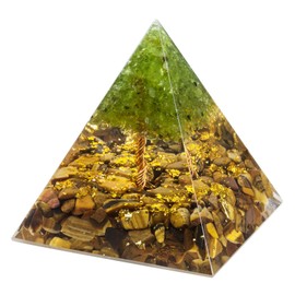 Nupuyai Crystal Energy Pyramid Decoration for Yoga Meditation and Chakra Healing, Gemstone Pyramids for Feng Shui Decoration Room