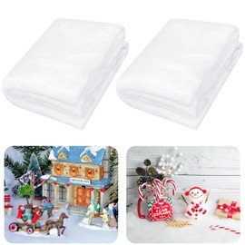 2 Pack Christmas Snow Blanket Roll, 15.7 Inch x 5 Feet Fake Snow Blanket for Christmas Village, Thick White Soft Fluffy Snow Artificial Snow Blankets for Xmas Tree, Mantle, Winter Wonderland Party