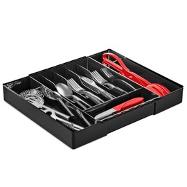 Sorbus Silverware Organizer – Expandable Kitchen Drawer Organizer, Non Slip Adjustable Utensil Organizer, Cutlery Tray for Forks, Knives, Spoons – Multipurpose Flatware and Kitchen Storage Solution