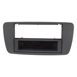 tomzz Audio 2449-021 Radio Fascia Plate Compatible with Seat Ibiza 6J 2008-2013 Anthracite Black