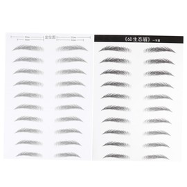 FOMIYES 6d Realistic Artificial Eyebrows Waterproof Eyebrow Stickers 2 Sheets/20 Pairs for Women Quick and Easy to Apply