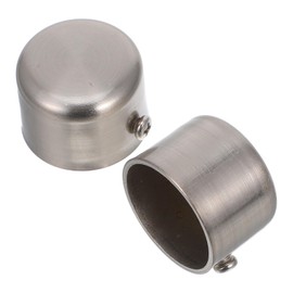 BESPORTBLE Curtain Rail Support Ends, 2Pcs Silver Drapery Rail Pole Head Cap Decorative Window Curtain Rail End Metal Curtain Rod Pole Finials Ends, 28mm