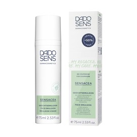 DADO SENS SENSACEA Face Emulsion Special Size 75 ml Anti-Redness Special Care for Rosacea & Couperose Relieves Heat Feeling, Skin Redness & Itching, Vegan, for Sensitive Skin