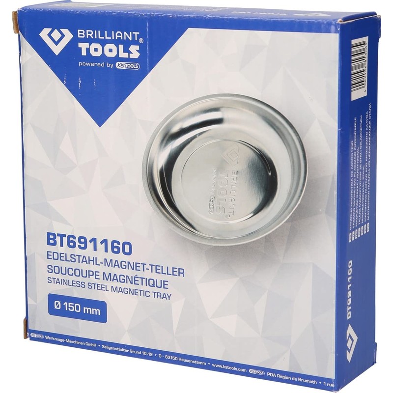 BRILLIANT TOOLS BT691160 Stainless Steel Magnetic Plate Diameter 15 cm