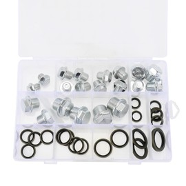 HEROFFIX 1 Set Oil Drain Plug Oil Pan Drain Bolt Screw Thread Repair with Gasket Silver Tone Steel M10x1 M12x1.25 M12x1.5 M14x1.5 M16x1.5 M18x1.5 M20x1.5