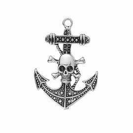 Skull Skeleton Brooch Pirate Anchor Corset Chest Pin Vintage Human Skeleton Collar Lapel Pin Suit Skirt Coat Badge Accessories for Women Men Women, Metal