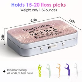 Gerkia Dental Floss Portable Case, Easy to Store Floss Picks of Various Sizes, Portable Dental Floss Dispenser is Perfect for Travelling, Hotels, Dinners, Appointments.Botanical 3 Piece