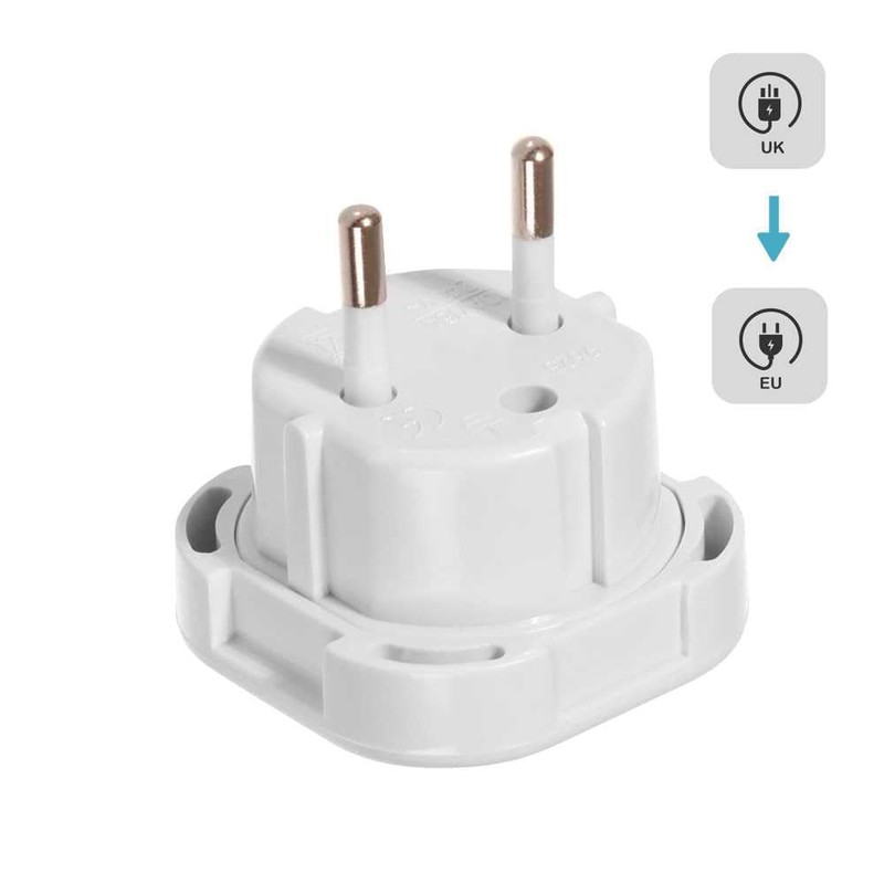 OcioDual UK to European Plug Adapter, Travel Plug Adapter, Type