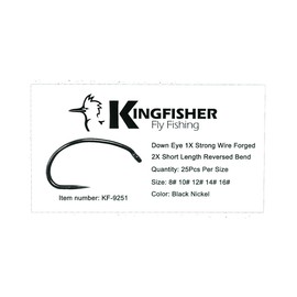 Kingfisher Fly Fishing Shrimp and Caddis Fly Tying Hook Barbless, #14