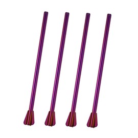 FRCOLOR 4pcs Purple Stainless Steel Cocktail Straws with Stirrer Function Reusable Drink Mixer for Smoothies Drinks Outdoor Parties Office Easy to Clean and Rust Resistant