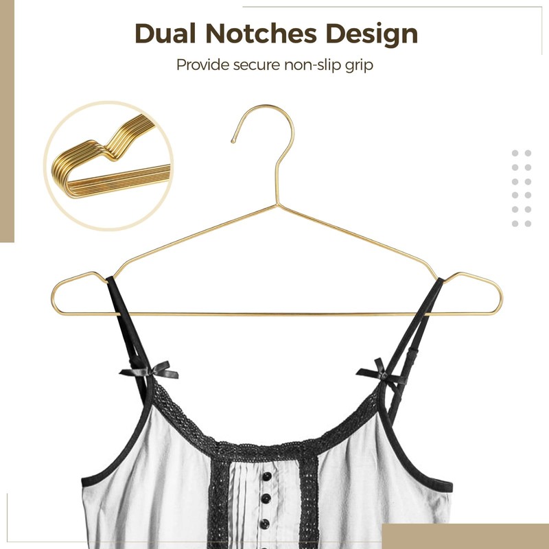 Gold Metal Hangers for Clothes - 30 Pcs Stainless Steel