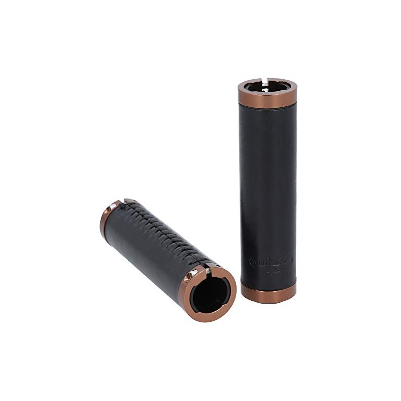 Gusti Gary F. Leather Handlebar Grip Black Rose Gold