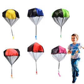 LUUFAN 6PCS Parachute Toy, Outdoor Flying Parachute Toys Tangle-Free Throwing Toy Game for Children Kids Birthday Party Gift (6 Colors)