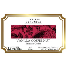 Vanilla Coffee Nut Brazilian Coffee (Single Serve K-Cup Pods) (Gourmet, Naturally Flavored, Whole Coffee Beans) (12 pods, ZIN: 577042)