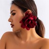 Flower Earrings for Women,Exaggerated Satin Large Rose Flower Earrings Fluffy