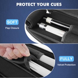 PEKREWS Pool Cue Case, Pool Stick Case 2x2 Holds 2 Sticks with 2 Accessory Zipper Pockets, Sturdy Polyester Pool Cue Carry Bag with Shoulder Strap Handle, Soft Billiard Cue Sling Bag for Men and Women