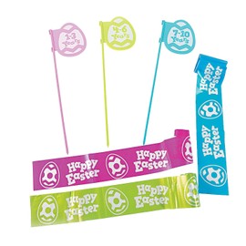 Fun Express - Easter Egg Hunt D+cor Kit for Easter - Party Decor - General Decor - Yard Signs - Easter - 12 Pieces