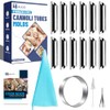 17pcs Cannoli Tubes Molds Kit, Non-stick Stainless Steel 12pcs Diagonal