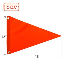 AMZFLAG Orange Safety Flag Triangle 12x18 Inches, Vivid Color Orange Boat Flag for Boat UTV ATV Car Bike Yacht, Warning Flag Pennant Banner with 2 Brass Grommets