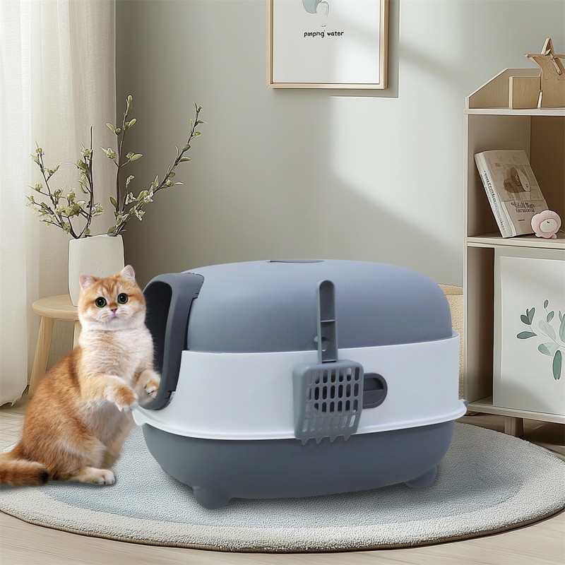 Wisfor Large Oval Oblong Hooded Cat Litter Box w/ Scoop