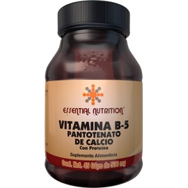 Essential Nutrition, Vitamina B-5 Pantotenato De Calcio - 45 Cápsulas De 500 Mg